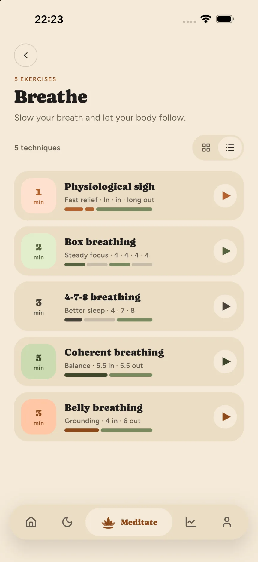 Breathe screen