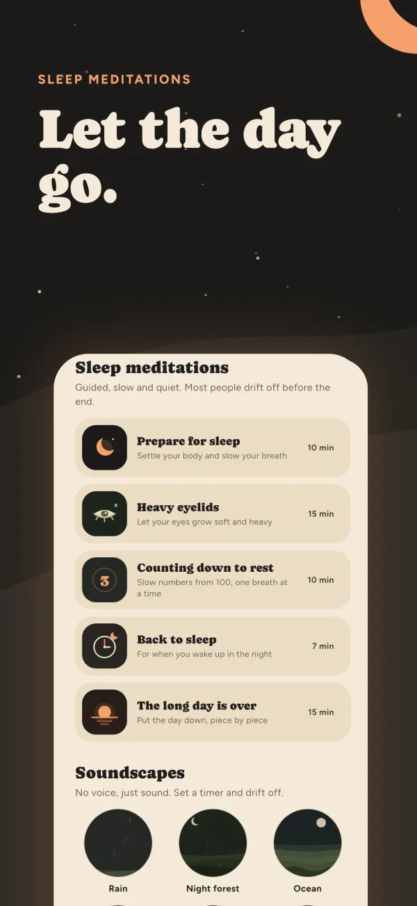 Sleep meditations and soundscapes